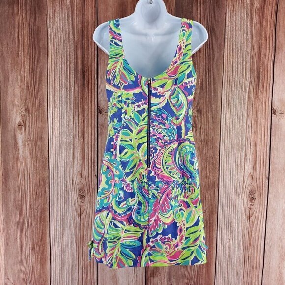 Lilly Pulitzer Size 2 Delia Shift Dress Toucan Play Cotton Colorful Floral Bows - Picture 4 of 16